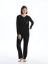 LC Waikiki V-Neck Embroidered Women's Pajama Set